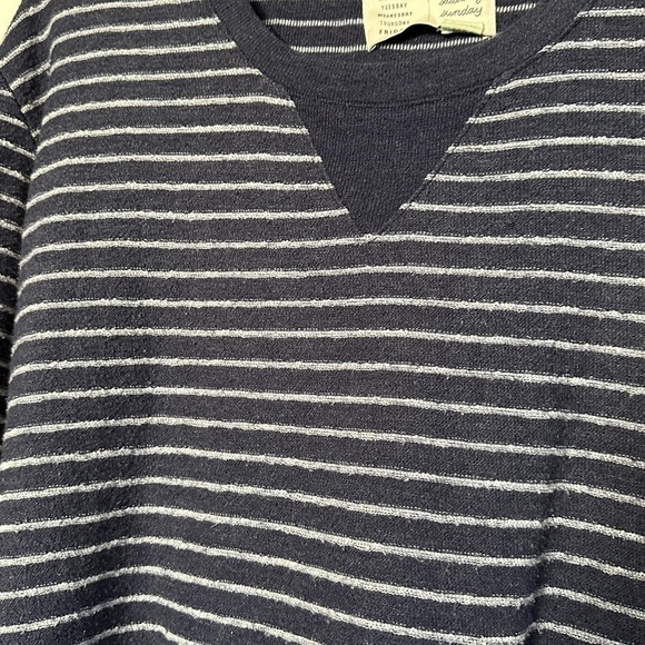 Anthropologie Saturday Sunday Drawstring Striped Crewneck Sweater - Picture 3 of 5